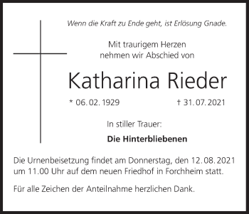 Anzeige von Katharina Rieder von MGO