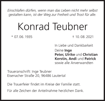Anzeige von Konrad Teubner von MGO