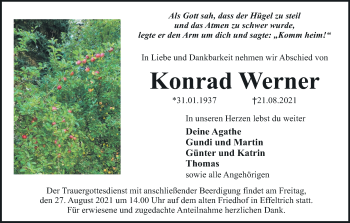 Anzeige von Konrad Werner von MGO