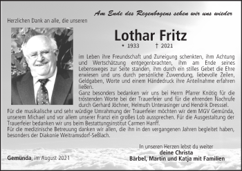 Anzeige von Lothar Fritz von MGO