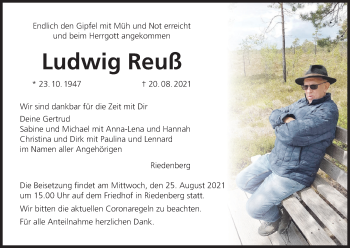 Anzeige von Ludwig Reuß von MGO