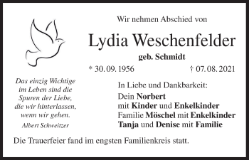 Anzeige von Lydia Weschenfelder von MGO