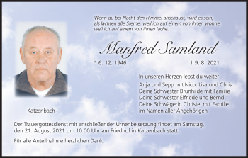 Anzeige von Manfred Samland von MGO