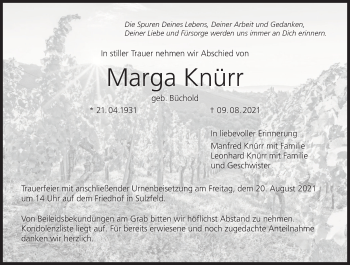 Anzeige von Marga Knürr von MGO