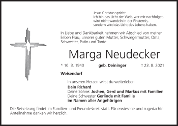 Anzeige von Marga Neudecker von MGO