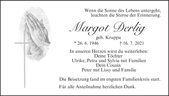 Anzeige von Margot Derlig von MGO