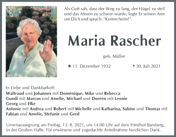 Anzeige von Maria Rascher von MGO