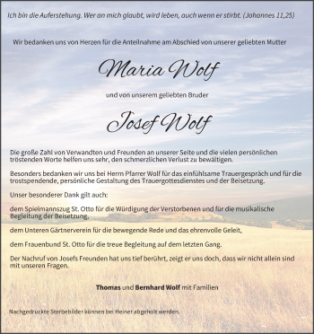 Anzeige von Maria Wolf von MGO