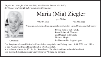 Anzeige von Maria Ziegler von MGO