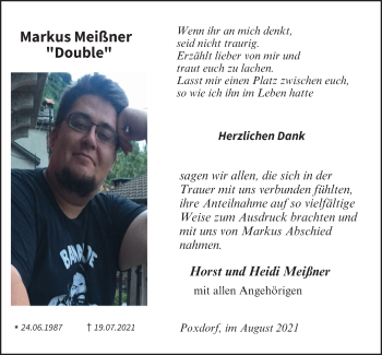 Anzeige von Markus   Meissner  -  