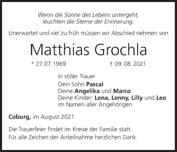 Anzeige von Matthias Grochla von MGO