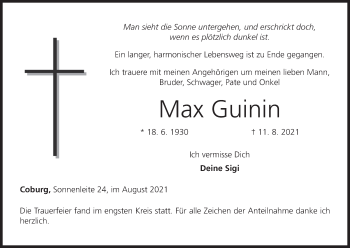 Anzeige von Max Guinin von MGO