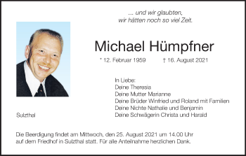 Anzeige von Michael Hümpfner von MGO