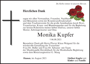 Anzeige von Monika Kupfer von MGO