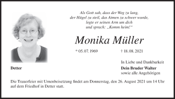 Anzeige von Monika Müller von MGO