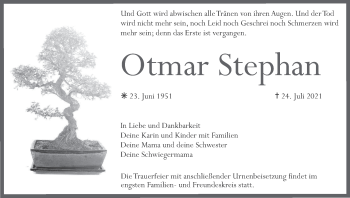 Anzeige von Otmar Stephan von MGO