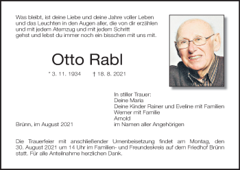 Anzeige von Otto Rabl von MGO