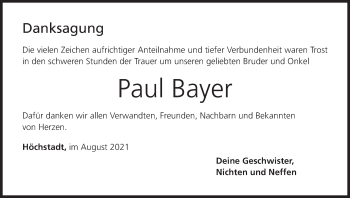 Anzeige von Paul Bayer von MGO