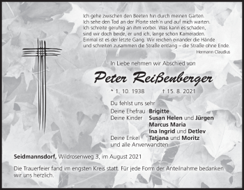 Anzeige von Peter Reißenberger von MGO