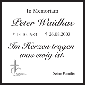 Anzeige von Peter Waidhas von MGO