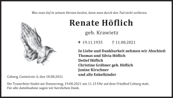 Anzeige von Renate Höflich von MGO