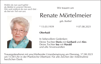 Anzeige von Renate Mörtelmeier von MGO