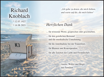 Anzeige von Richard Knoblach von MGO