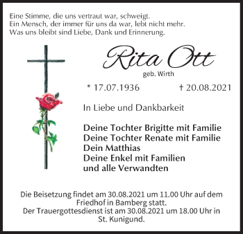 Anzeige von Rita Ott von MGO