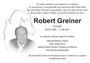 Anzeige von Robert Greiner von MGO