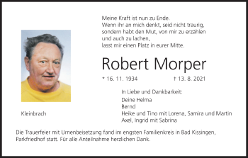 Anzeige von Robert Morper von MGO