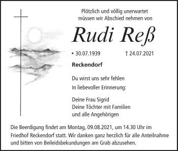 Anzeige von Rudi Reß von MGO