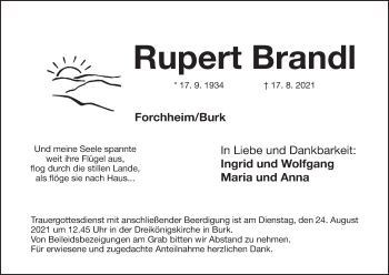 Anzeige von Rupert Brandl von MGO