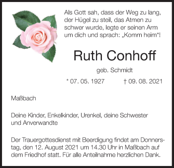 Anzeige von Ruth Conhoff von MGO