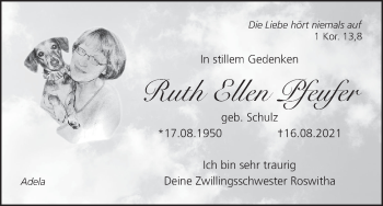 Anzeige von Ruth Ellen Pfeufer von MGO