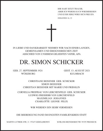 Anzeige von Simon Schicker von MGO