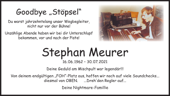 Anzeige von Stephan Meurer von MGO