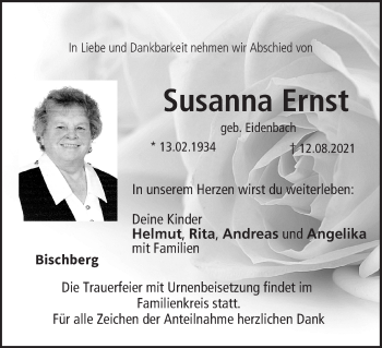 Anzeige von Susanna Ernst von MGO