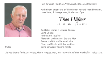 Anzeige von Theo Hüfner von MGO