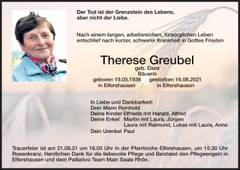 Anzeige von Therese Greubel von MGO