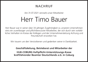 Anzeige von Timo Bauer von MGO