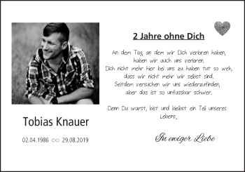 Anzeige von Tobias Knauer von MGO
