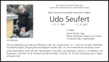 Anzeige von Udo Seufert von MGO