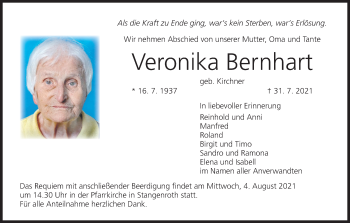Anzeige von Veronika Bernhart von MGO