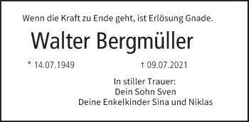 Anzeige von Walter Bergmüller von MGO