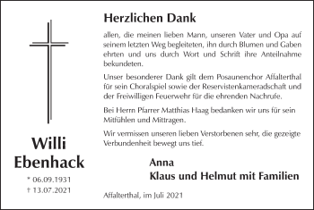 Anzeige von Willi Ebenhack von MGO