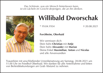Anzeige von Willibald Dworschak von MGO