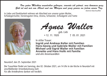 Anzeige von Agnes Waller von MGO
