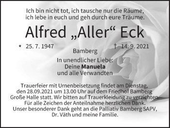 Anzeige von Alfred Eck von MGO