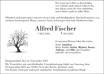 Anzeige von Alfred Fischer von MGO