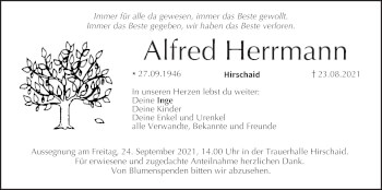 Anzeige von Alfred Herrmann von MGO